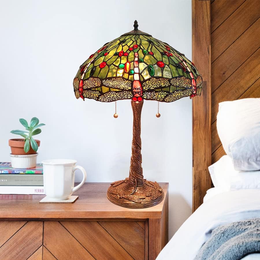 Libellula Dragonfly Mosaic Stained Glass Reading Lamp, T1695