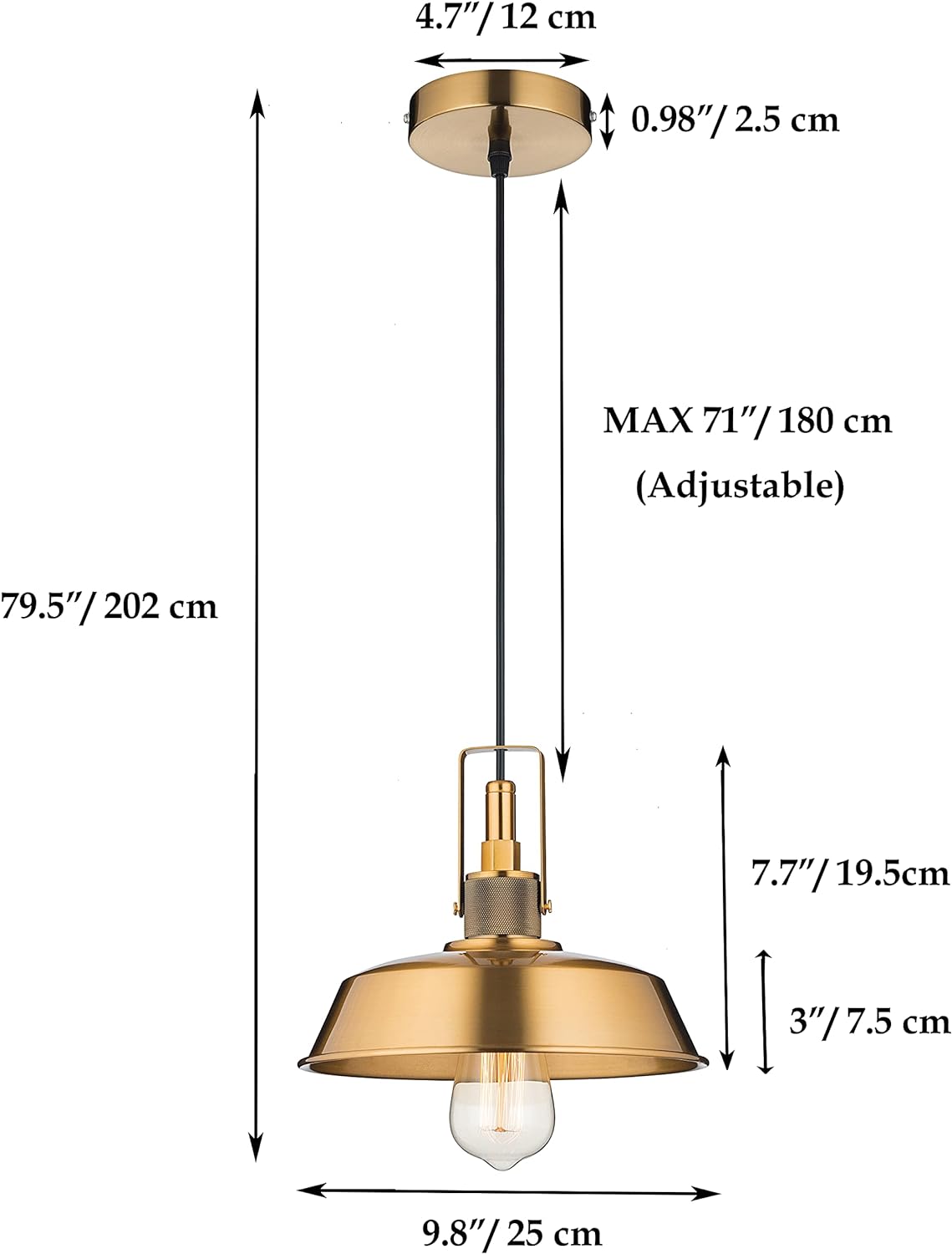 Bixio Modern Pendant Light, Restoration Gold, GH29