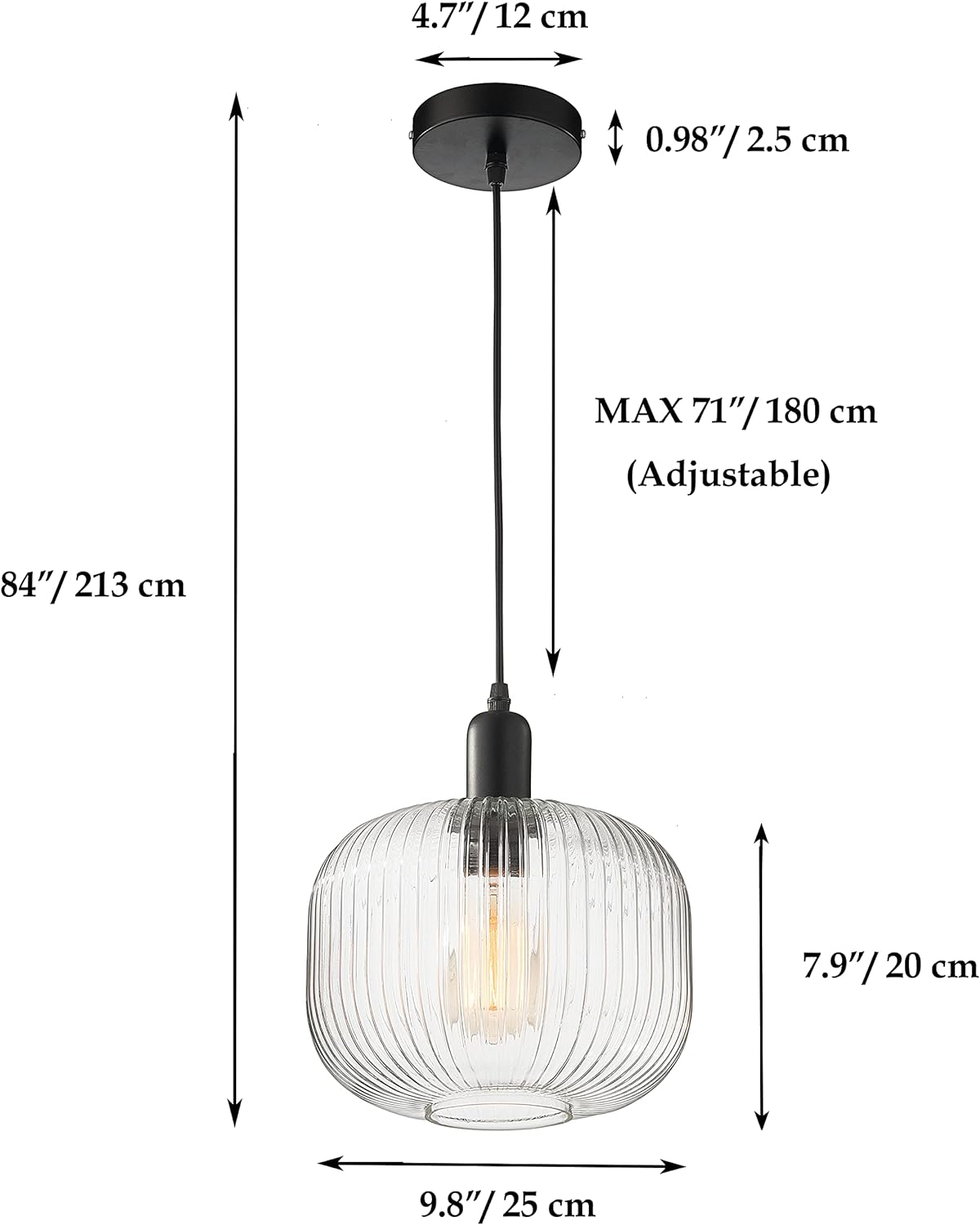 Bruges Pendant Light, Matte Black, Gh11