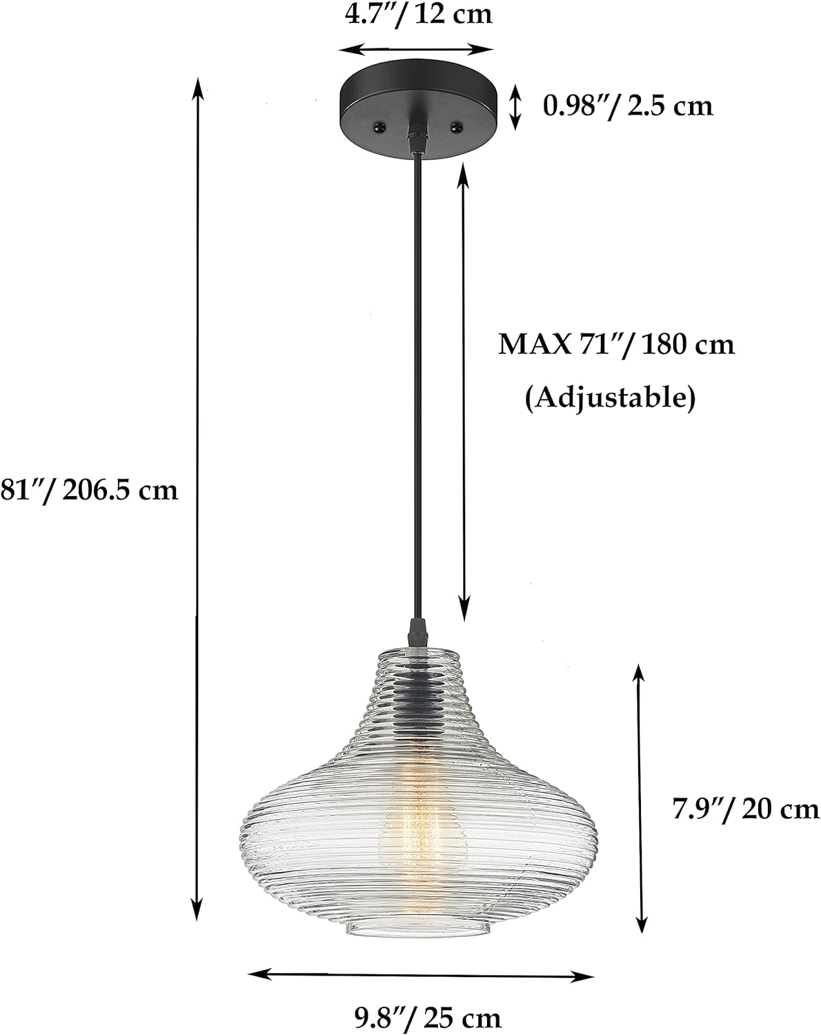 Tavira Modern Glass Pendant Hanging Light Fixture, GH57B