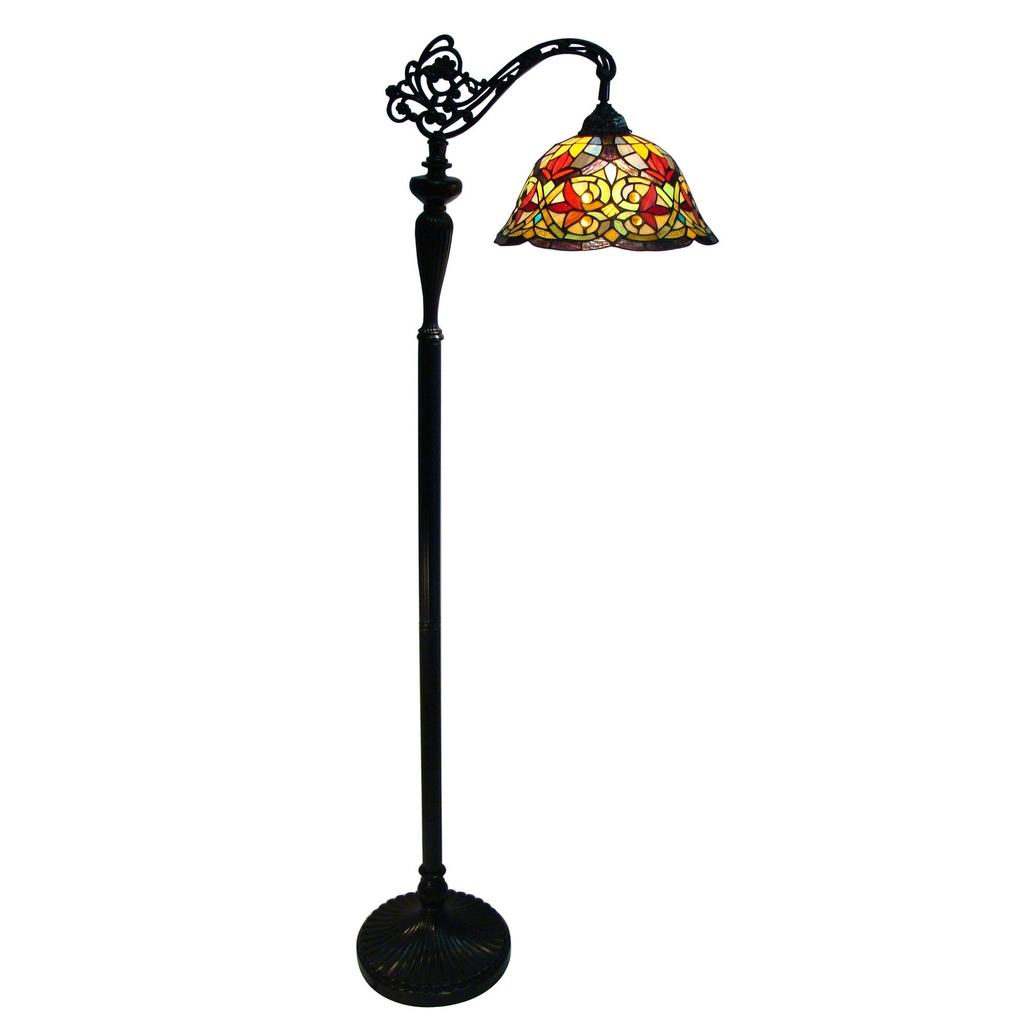 Verona Tiffany Style Stained Glass Arched Floor Lamp, F1220