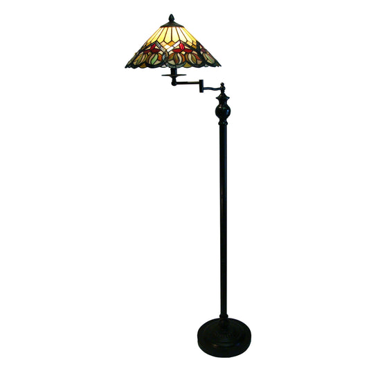 Venice Tiffany Style Floor Lamp with Swing Arm, F1423