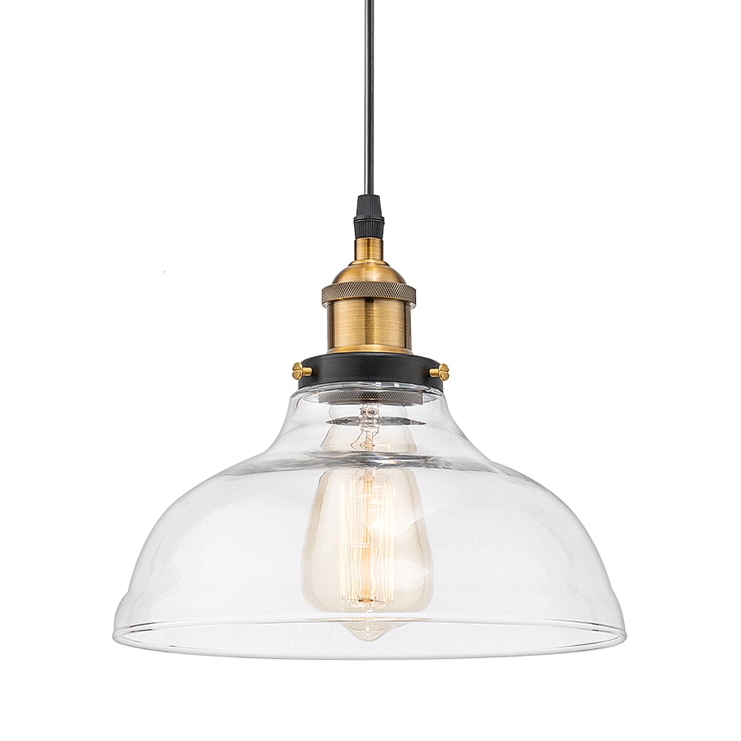 Marseille Modern Glass Pendant Hanging Light Fixture, Black, GH02