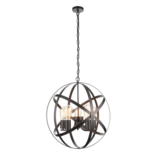 Armetta Industrial Globe Chandelier Hanging Light Fixture, GH509