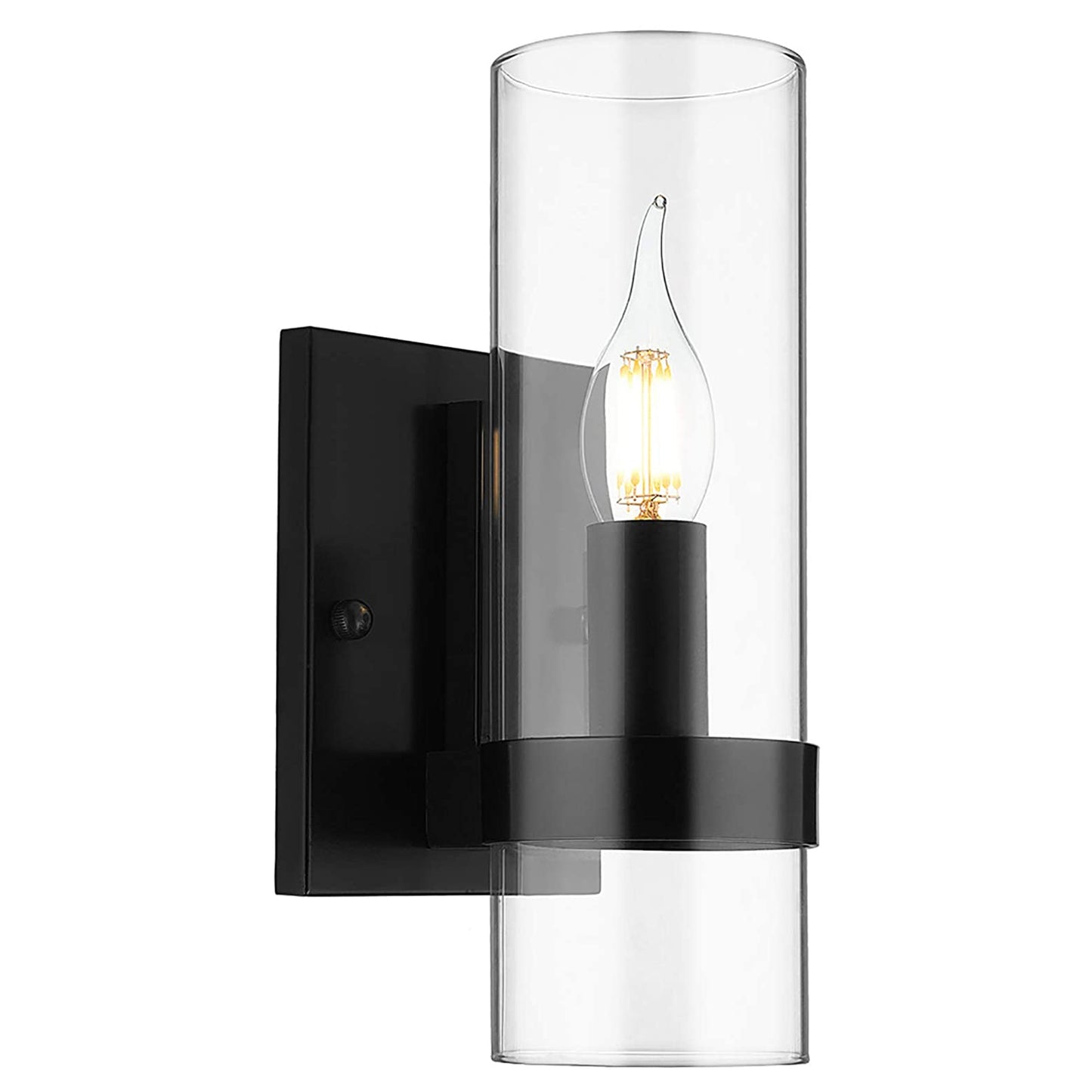 Mille Clear Glass Sconce Light, Black Modern Wall Lamp, GW10