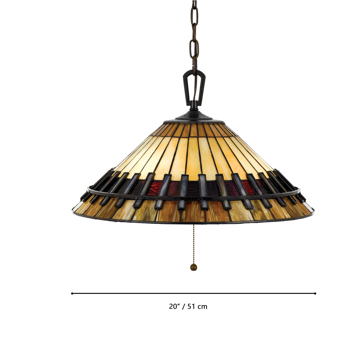 Donato Tiffany-Style Hanging Lamp, H2053