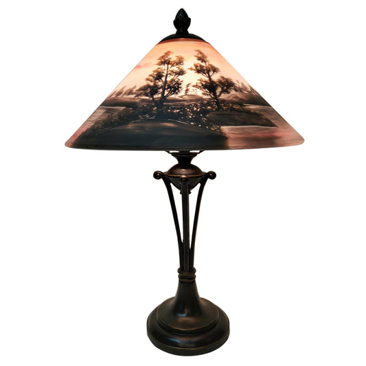 Hand Painted Handel Style Glass Table Lamp, HD1202