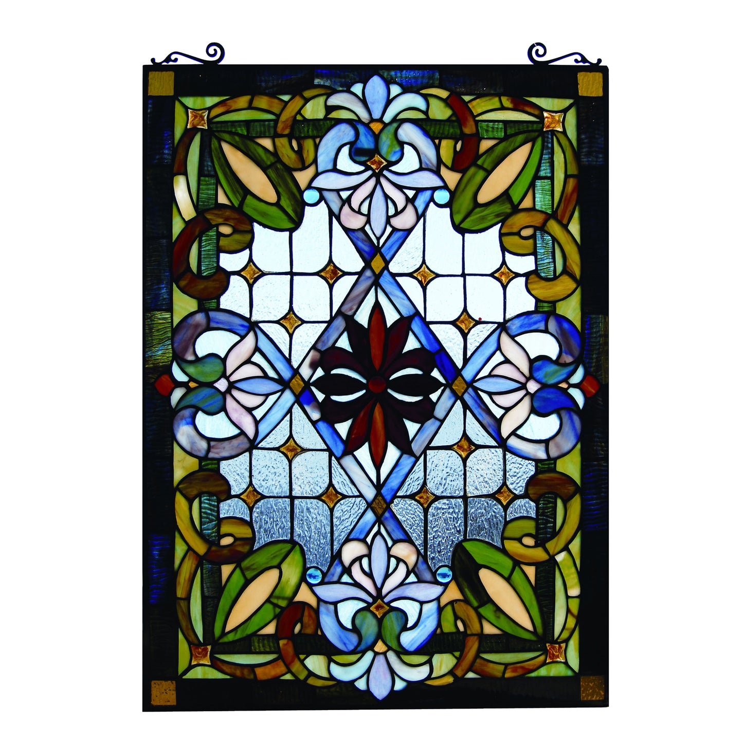 Petunia Stained Glass Hanging Window Panel, JP92