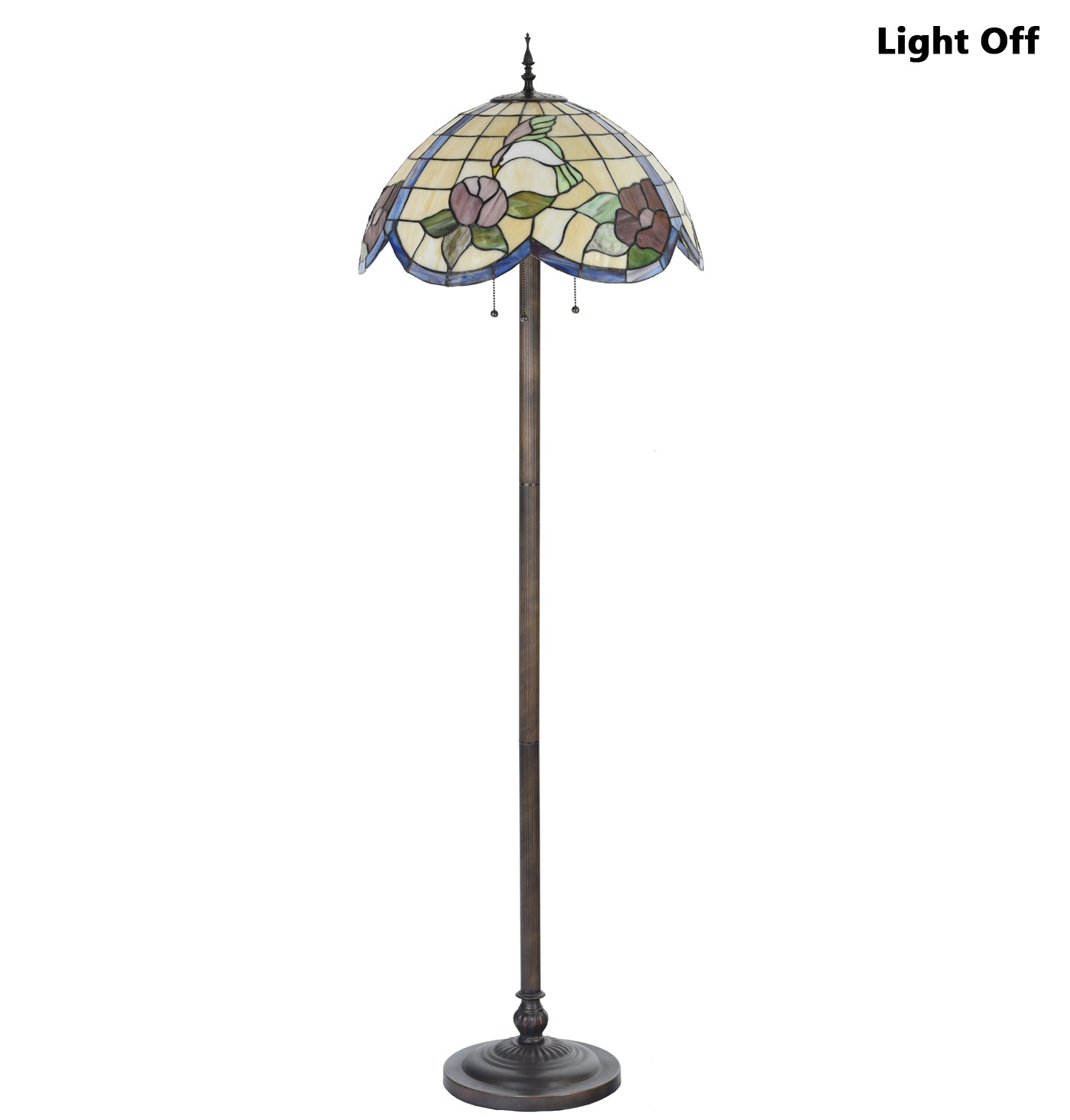 Feeding Hummingbird Tiffany Style 63" Floor Lamp, KF2009