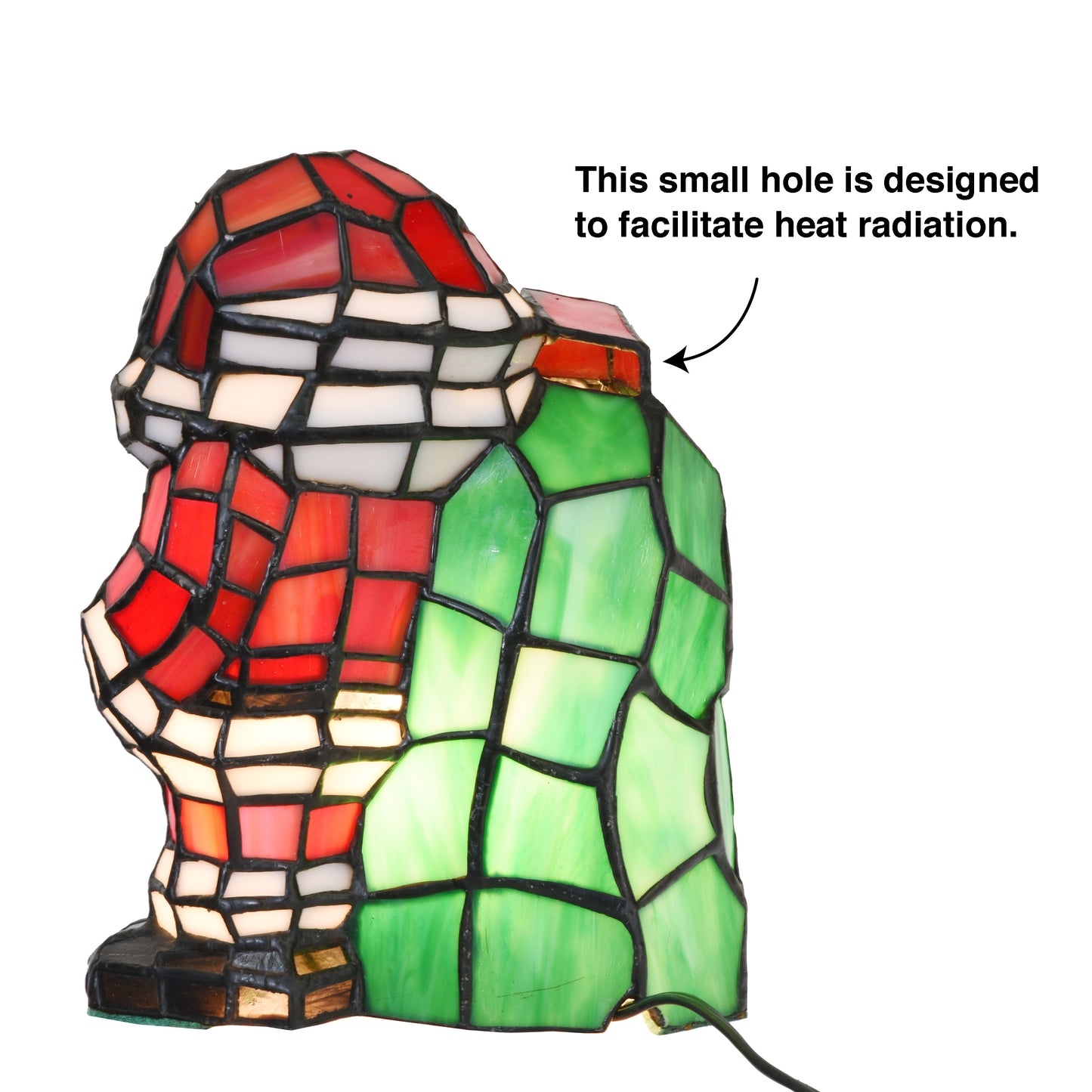 Christmas Santa Claus Tiffany Style Stained Glass Night Lamp, KG901