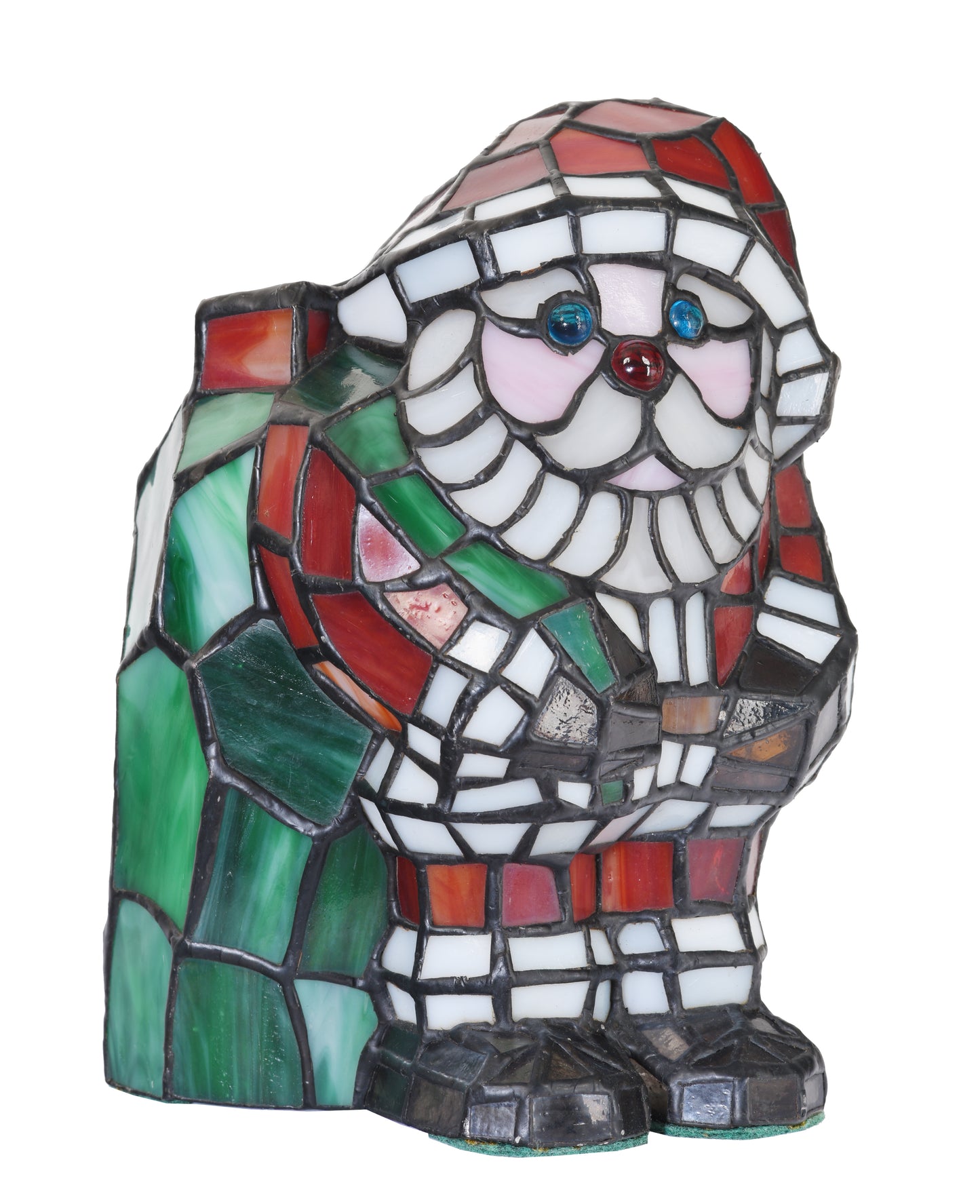 Christmas Santa Claus Tiffany Style Stained Glass Night Lamp, KG901