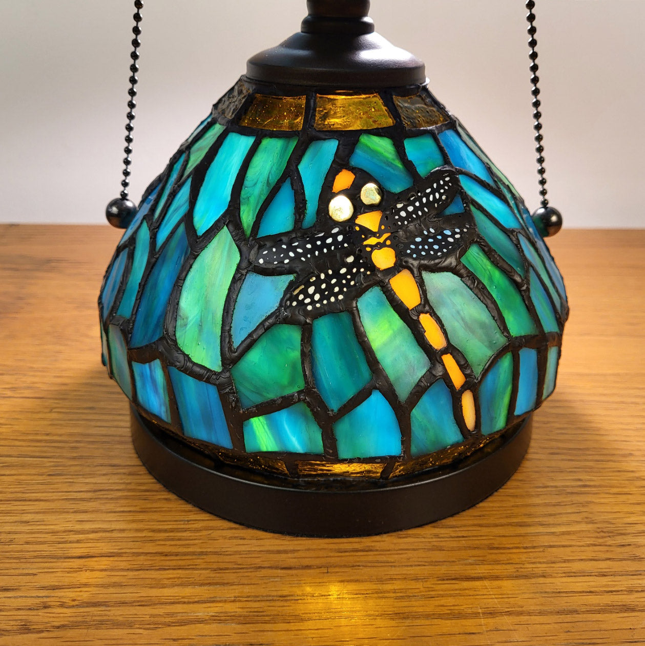 Dragonfly Table Lamp, Stained Glass, 12 x 13" - KT1258