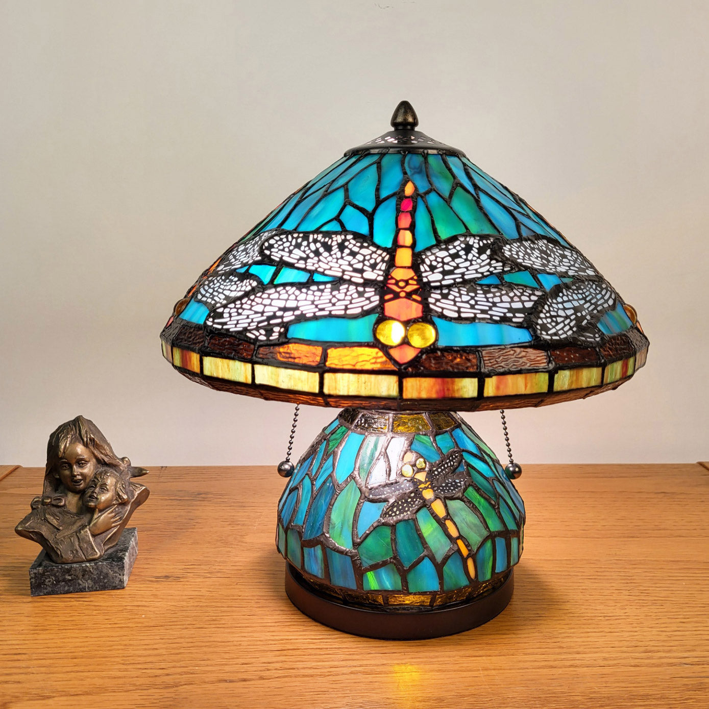 Dragonfly Table Lamp, Stained Glass, 12 x 13" - KT1258