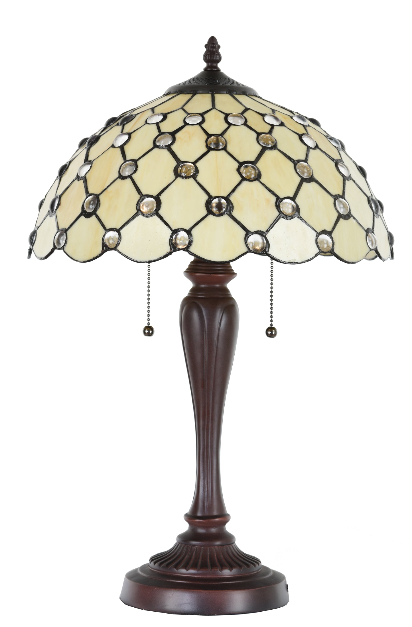 FINE Art Living Stained Glass Table Lamp, Yellow KT1411