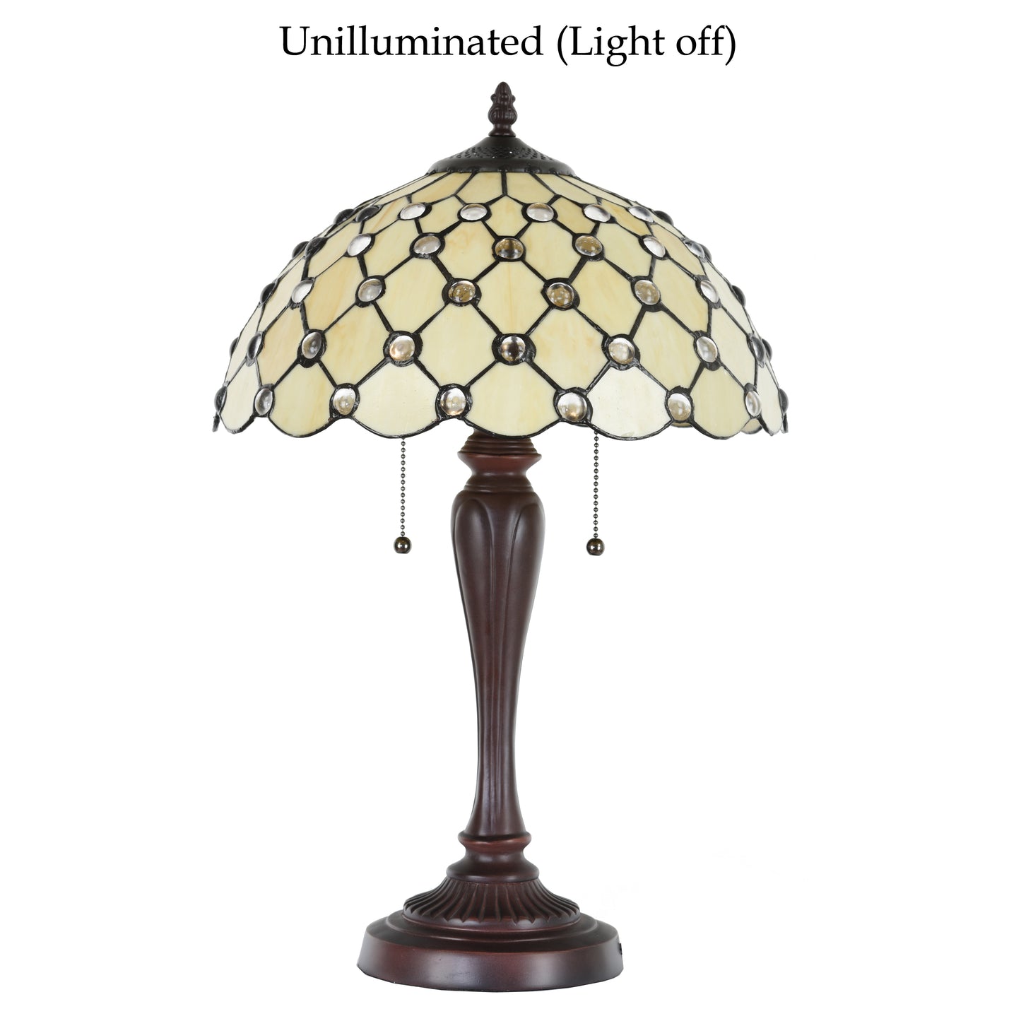 FINE Art Living Stained Glass Table Lamp, Yellow KT1411