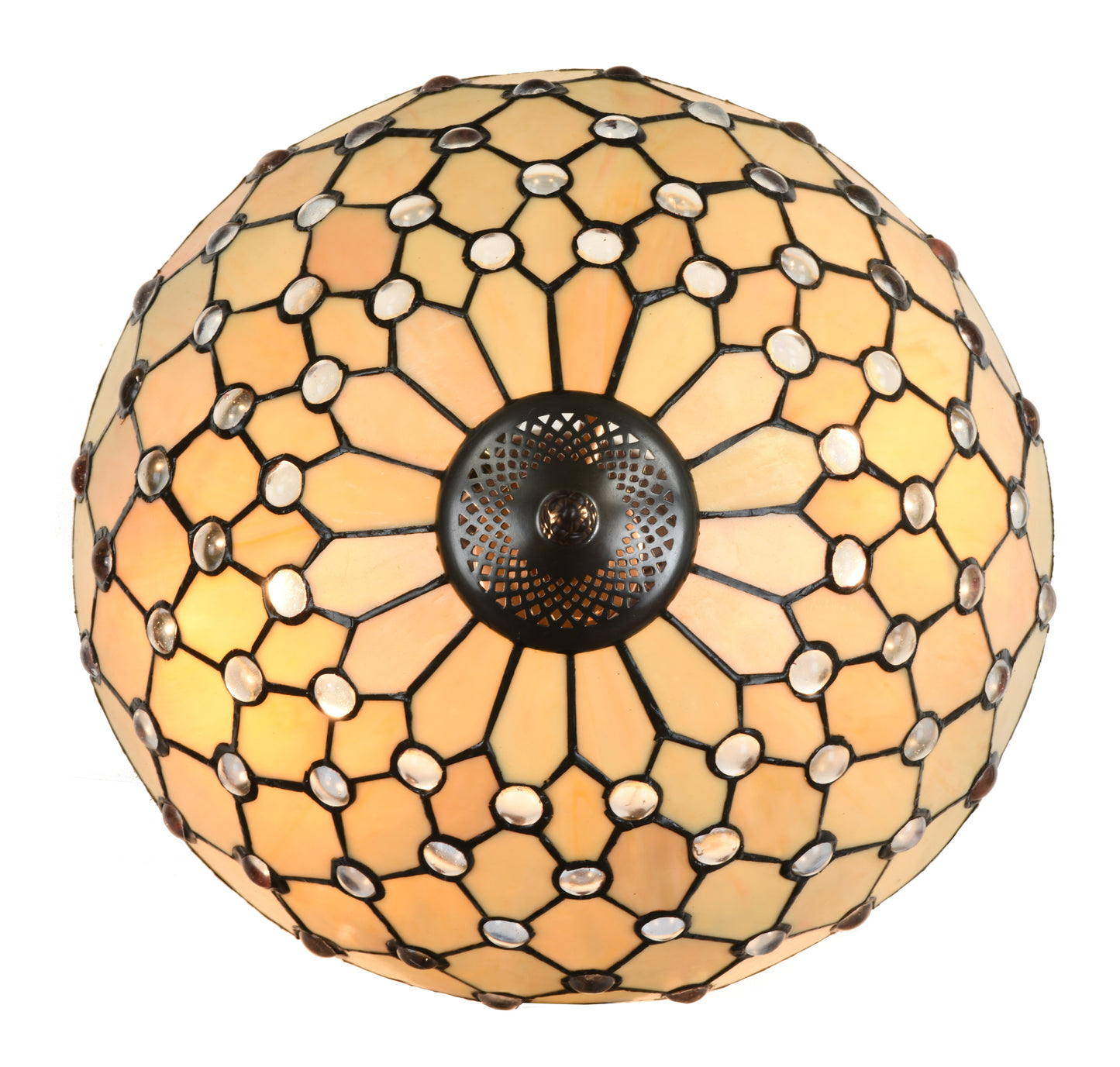 FINE Art Living Stained Glass Table Lamp, Yellow KT1411