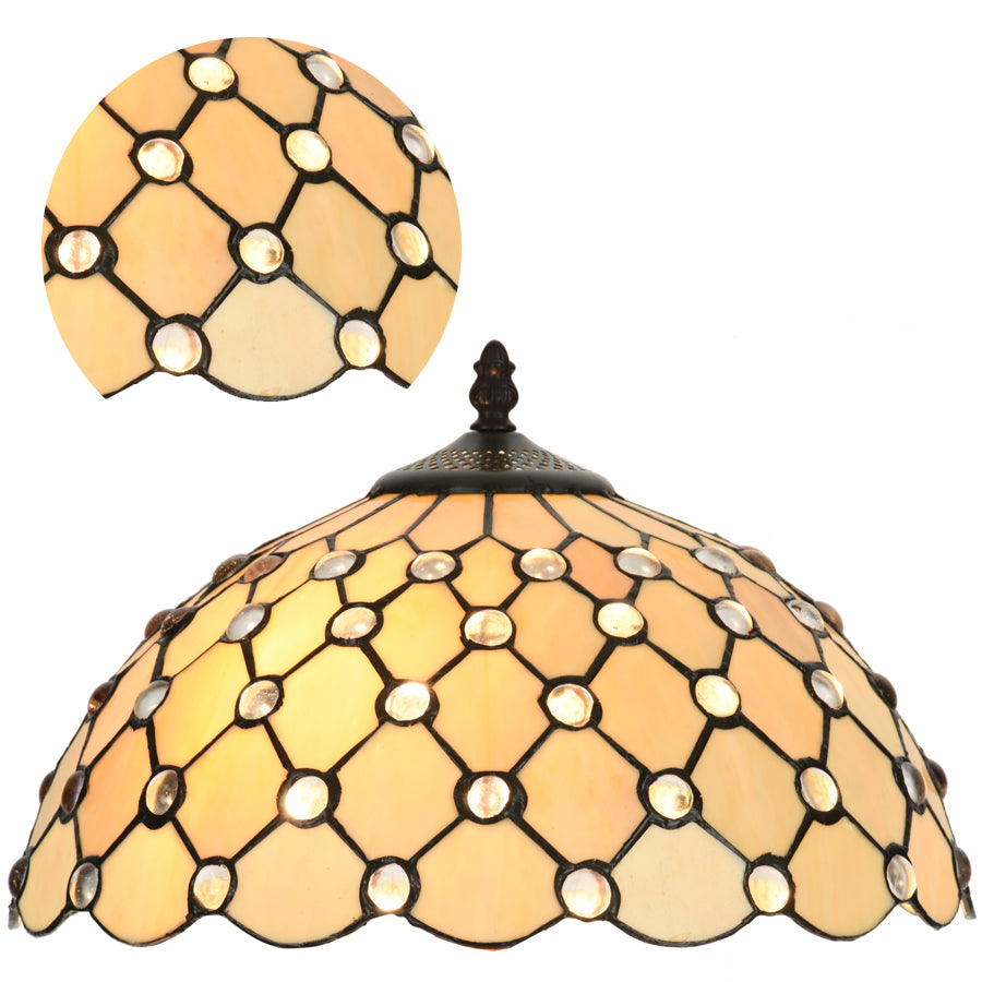 FINE Art Living Stained Glass Table Lamp, Yellow KT1411