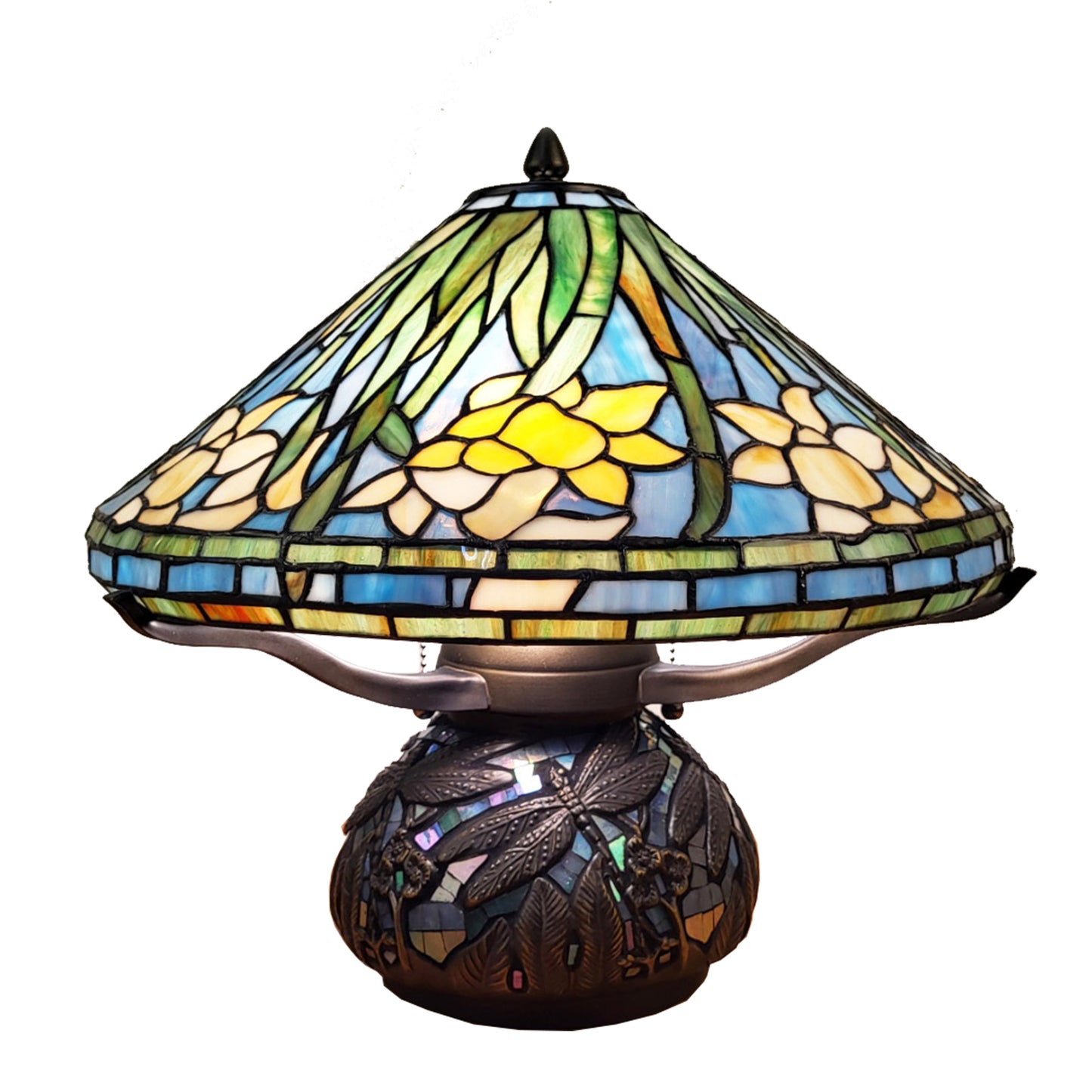 Tiffany Table Lamp Mosaic Base Bedside Lamp, Multicolor, KT1635