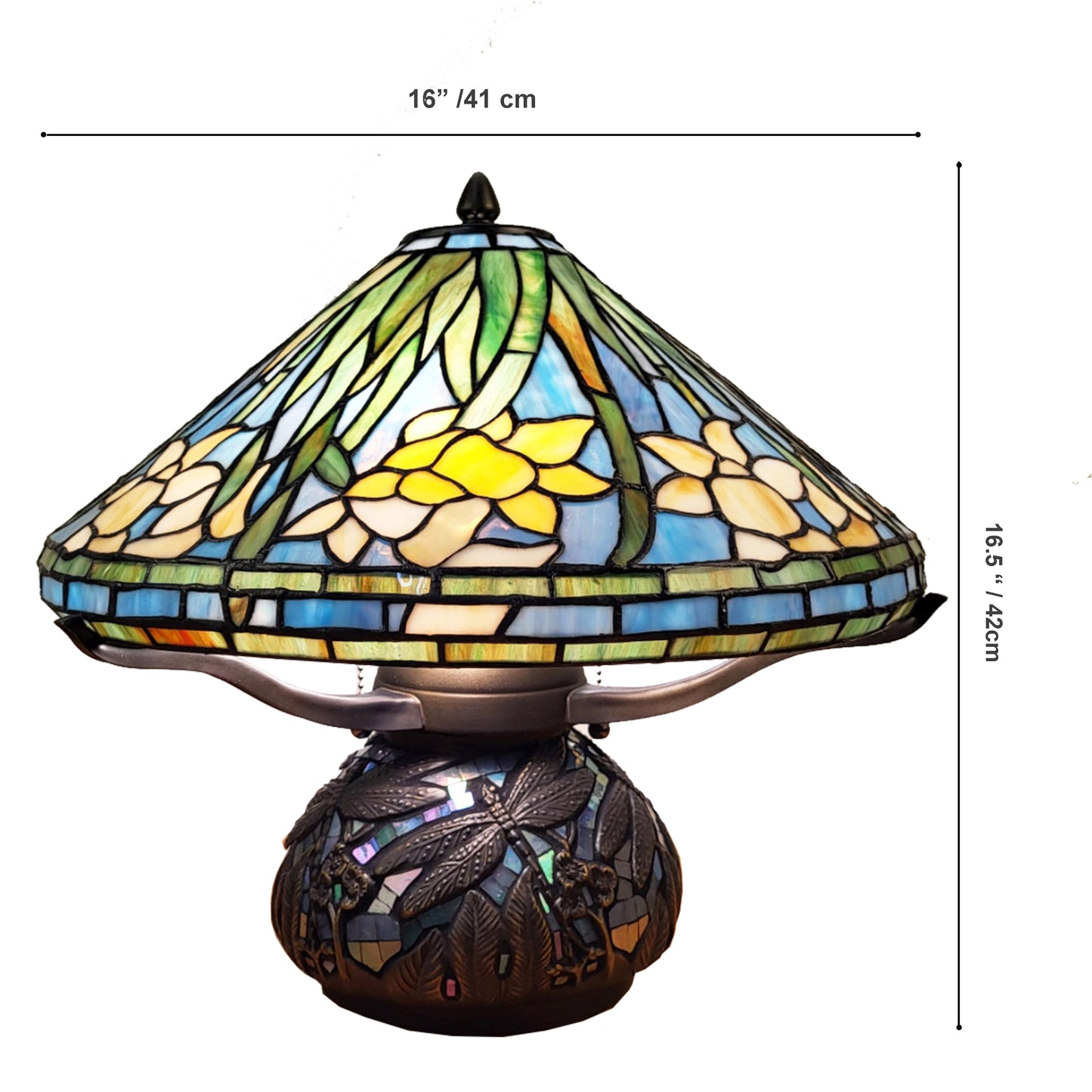 Tiffany Table Lamp Mosaic Base Bedside Lamp, Multicolor, KT1635