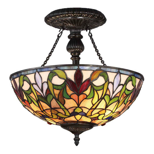 Florence Semi-Flush Mount Tiffany Ceiling Lamp, S1438