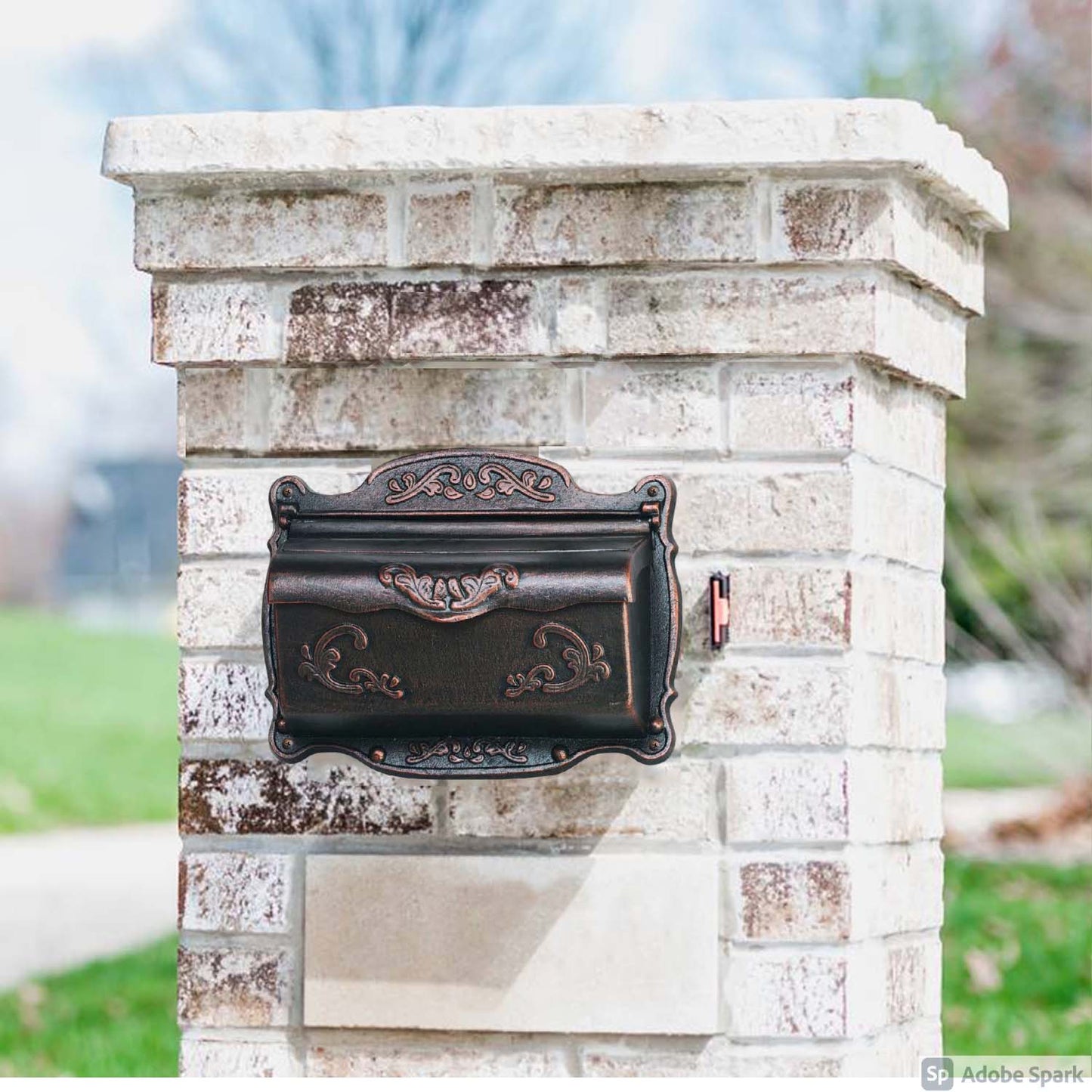 Bellucci Antique Bronze Finish Cast Aluminum Wall Mounted Mailbox, SB12