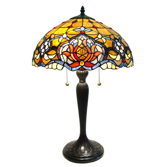 Petunia Stained Glass Tiffany Style Table Lamp, T1642