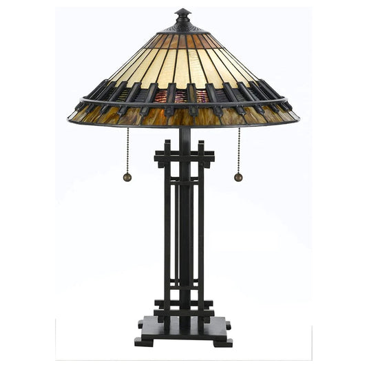 Tiffany Table Lamp Genuine Stained Glass Antique Reading Lamp, T1653