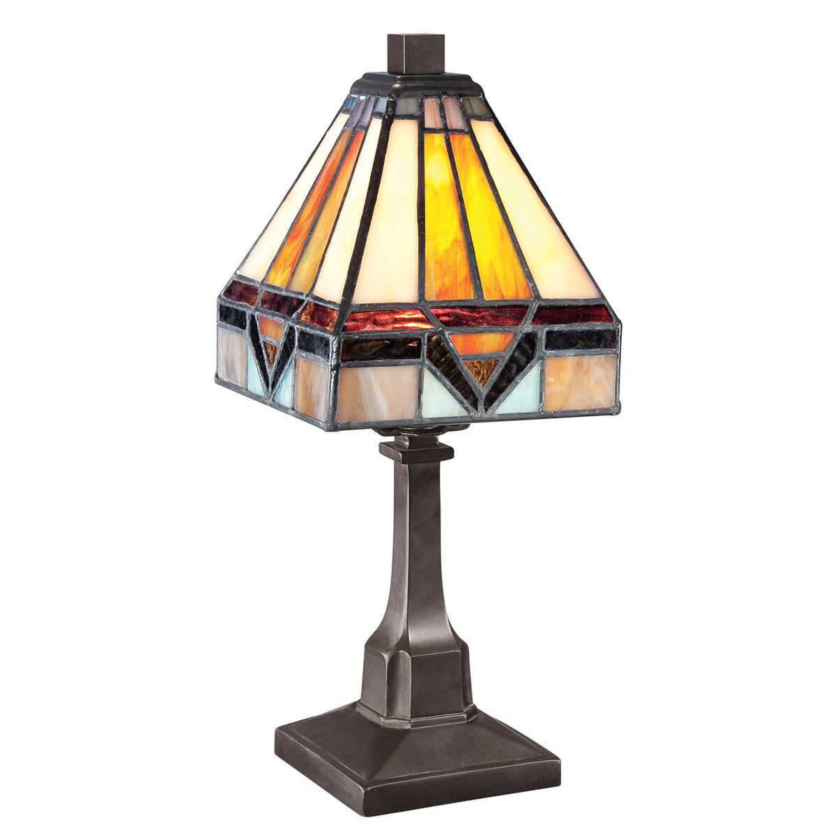 Nouveau Mini Tiffany Style Table Lamp, 84 Glass Cuts, T614