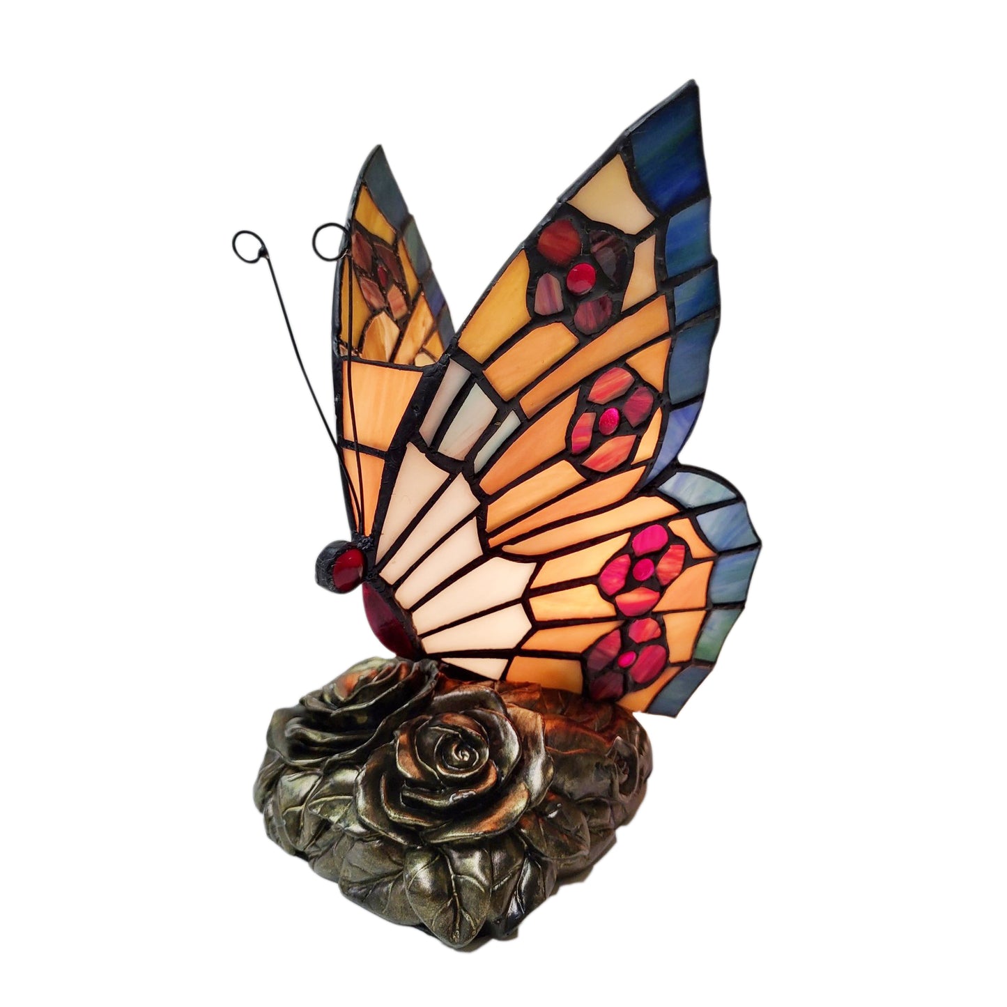 Butterfly Tiffany Style Stained Glass Bedside Table Lamp, TB03