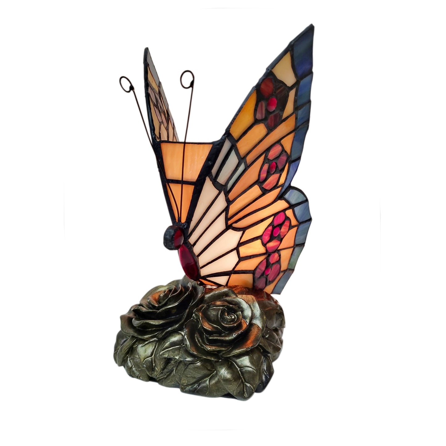 Butterfly Tiffany Style Stained Glass Bedside Table Lamp, TB03