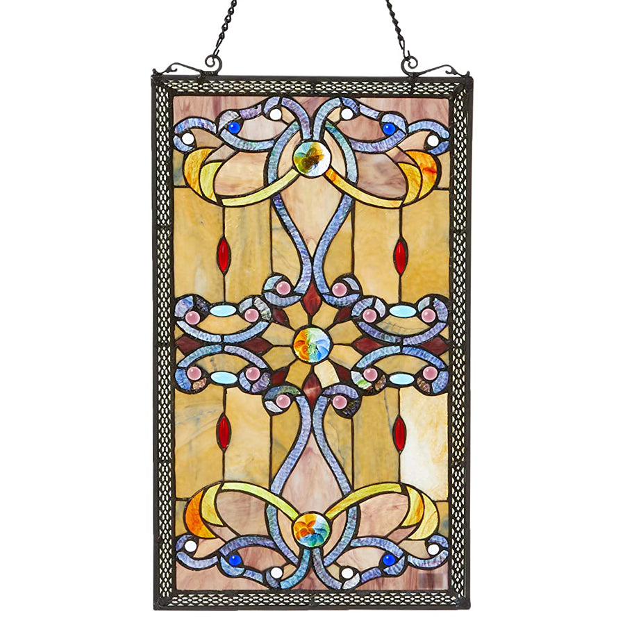 Dahlia Tiffany-Style Window Panel, P173