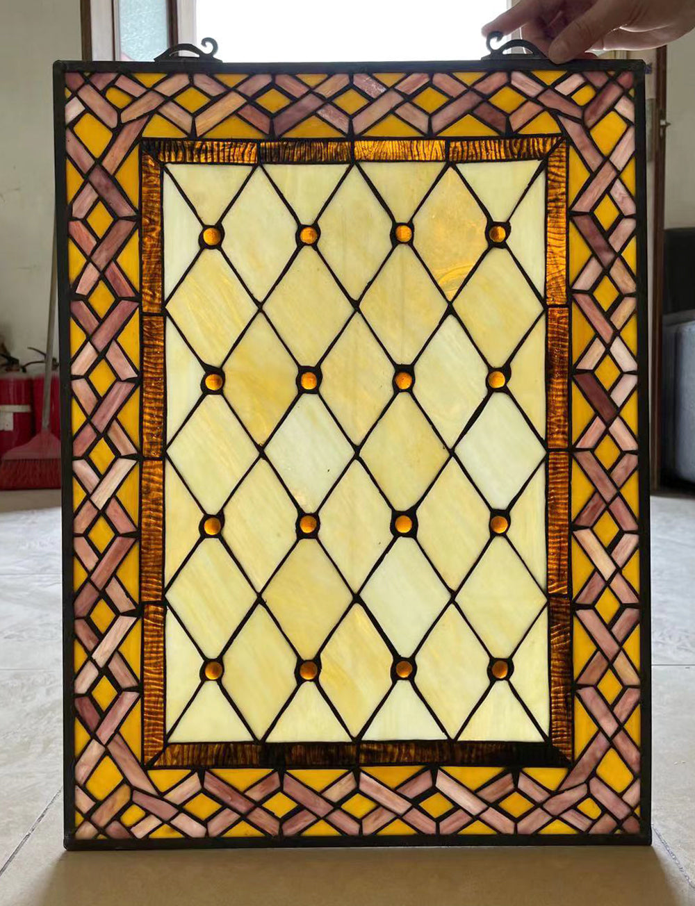 Genoa Tiffany style Stained Glass Window Panel, ZP241